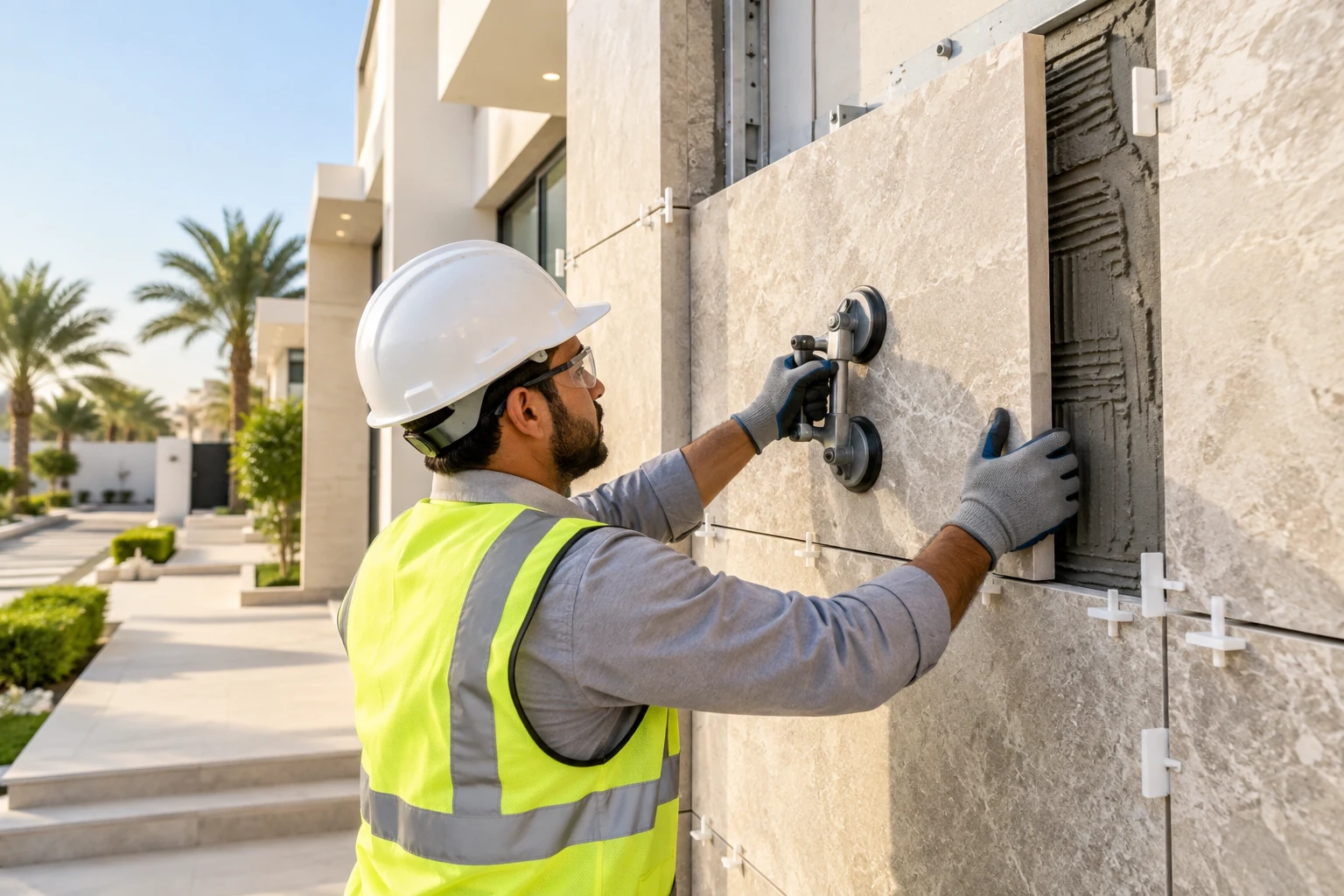 Stone fixing work — relevant technical service photograph